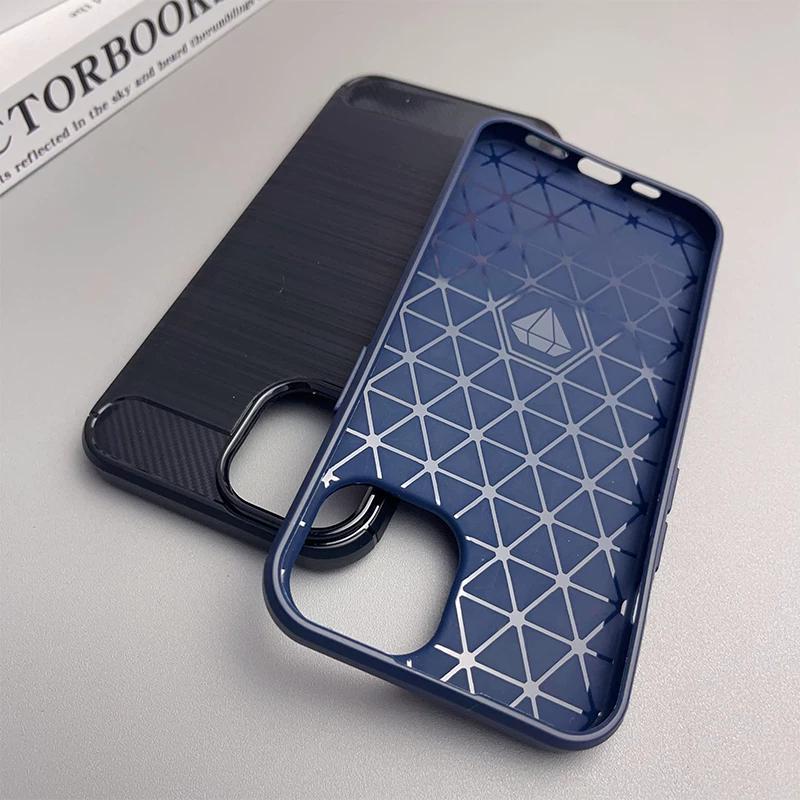 Carbon Fiber Brushed Cover for Iphone 18 Pro Max 17 17E 16 15 14 16e iphone17 13 12 Pro 11 15 plus Iphone18 Best Protection Case
