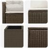 Sofa Set 8 Pieces Brown and Cream White Poly Rattan and Steel