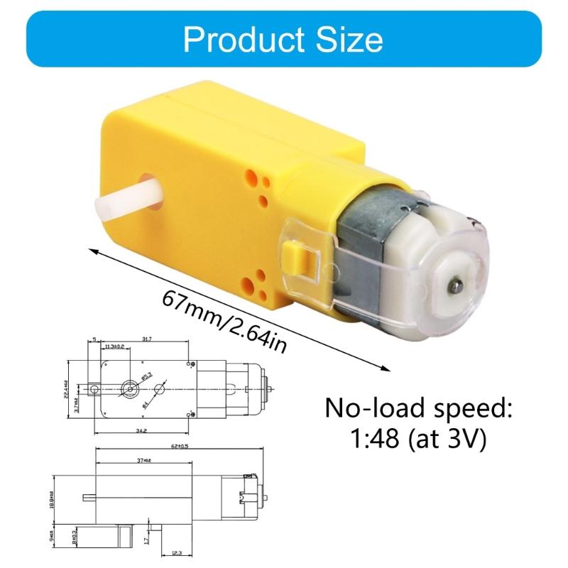 4Pcs 3V Double Shaft Geared Motor Gearmotor Intelligent Car Chassis Four Drive Motor for Intelligent Car Robot