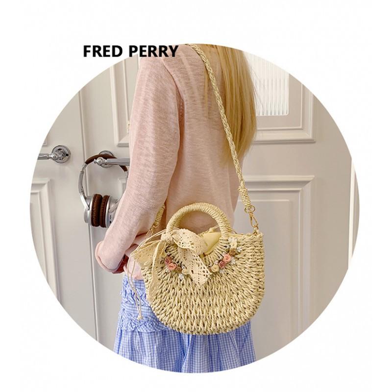 Small Fresh Flower Woven Bag 2025 New Style Seaside Vacation Beach Shoulder Portable Straw Vegetable Basket