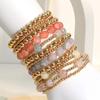 Retro Gold Multi-strand Bracelet Set: Contrasting Color Beaded Stackable Luxury Fashion Jewelry for Women
