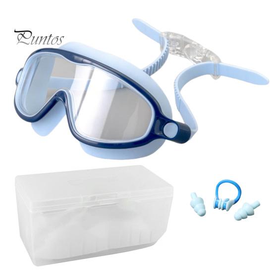 Kids Swim Goggles Anti-Fog UV Protection Leak-Proof Pool Swimming Goggles with Nose Clip Earplugs for Boys Girls Youth Toddler 3-15 Years