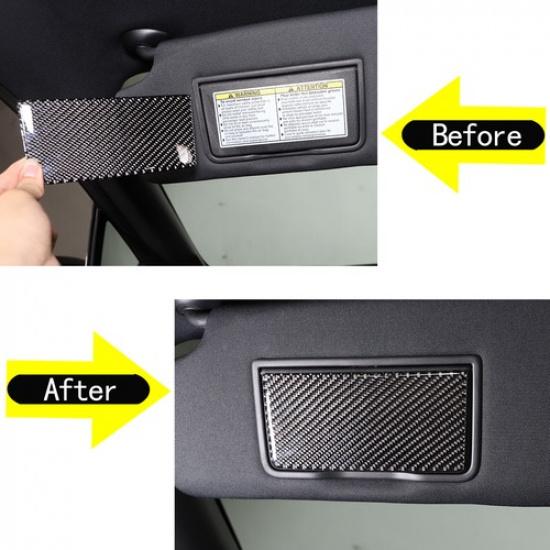 Black Carbon Fiber Vanity Mirror Panel Sticker Trim For Honda Pilot 2017-23