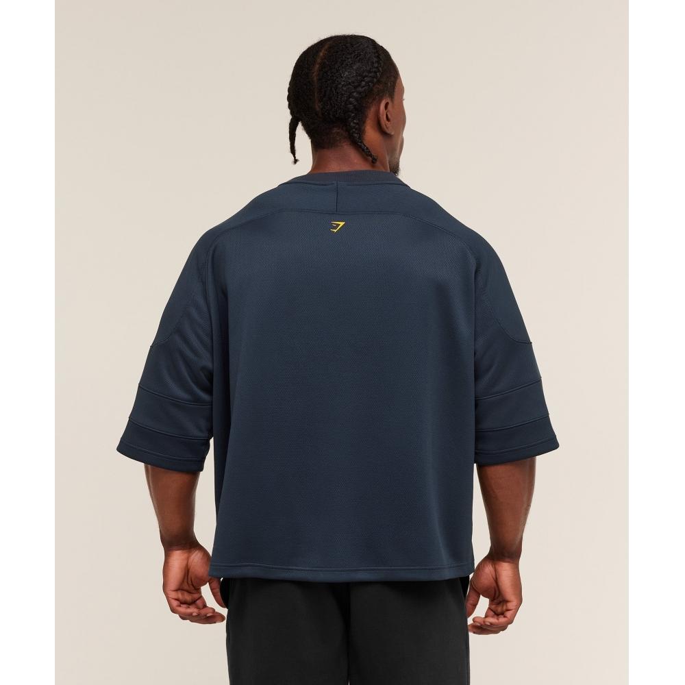 Gymshark American Football Jersey Heavy Blue A4b2d Uctn