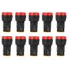 10Pcs BERM LED Power Indicator Light PC Flame Retardant Shell 22mm Diameter 110V AD16 22D S