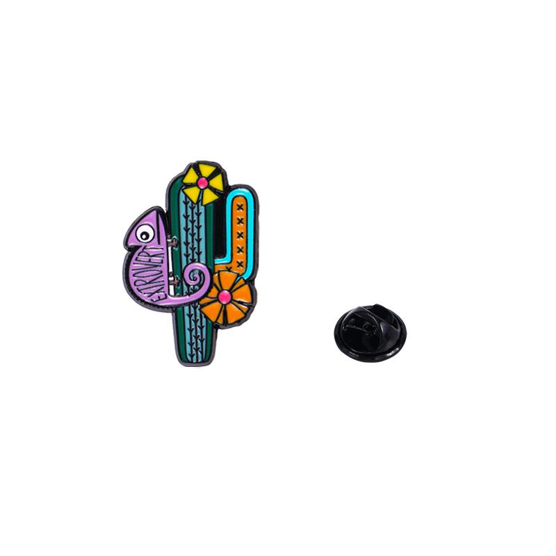 3 Styles Funny Desert Cactus Man Enamel Brooches Beard Guitar Extrovert Hat Cactus Pins For Backpack Bag Ornaments