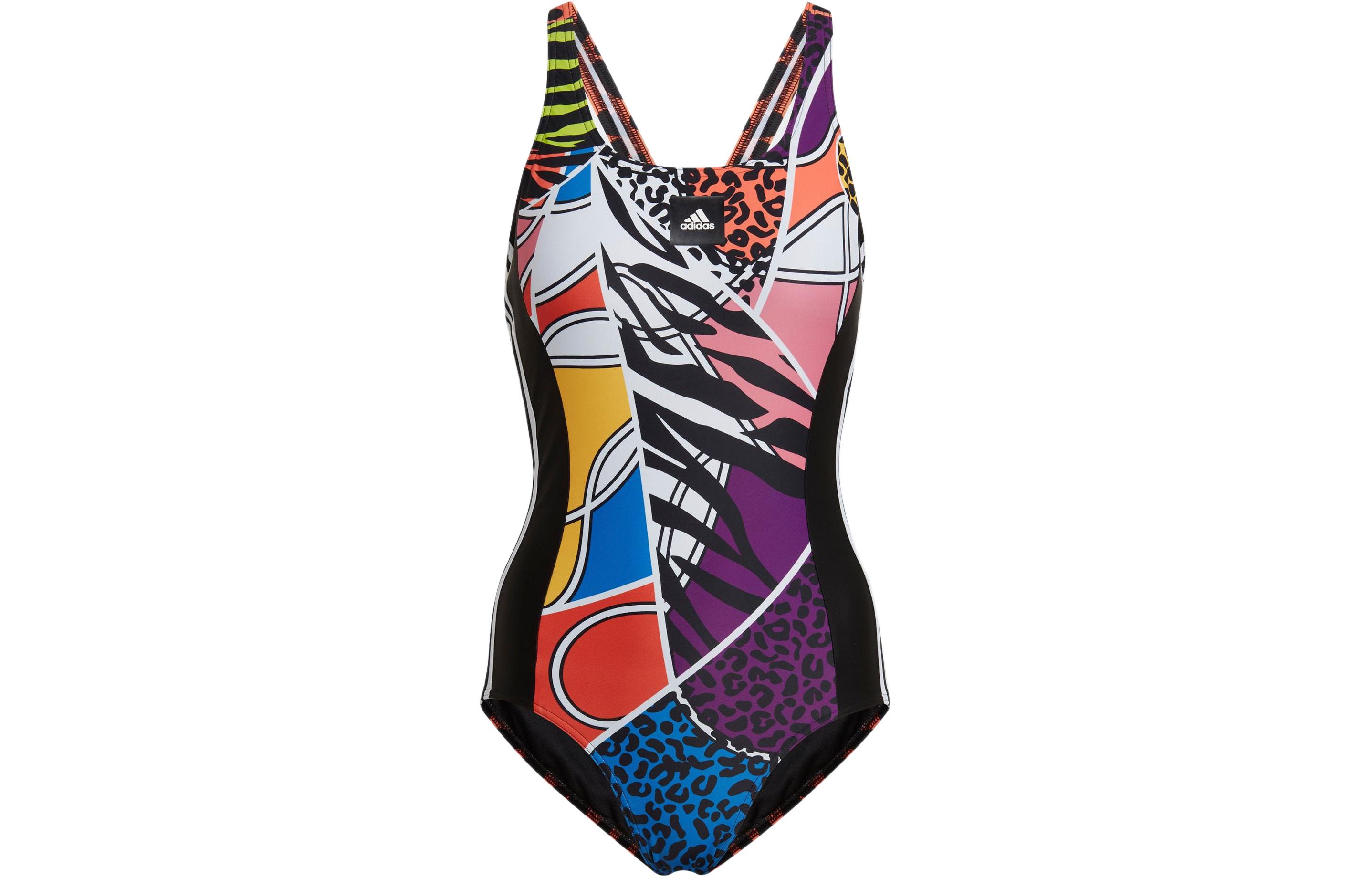 Adidas One piece Swimsuit Women s Orange Yellow/Black/White HE1682 S