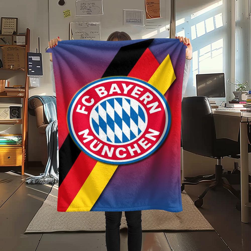 

1Pc FC Bayern München Print Flannel Blanket High Quality Warm Comfortable Cover for All Seasons Perfect for Gifts Home Decor 80cm x 120cm
