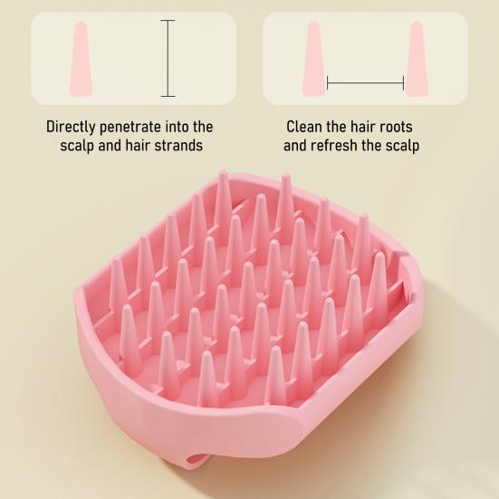 Shampoo Brush Ergonomic Soft Silicone Scalp Massager Non-Slip Handle Massage Mud Shampoo Brush Hair Washing Tool