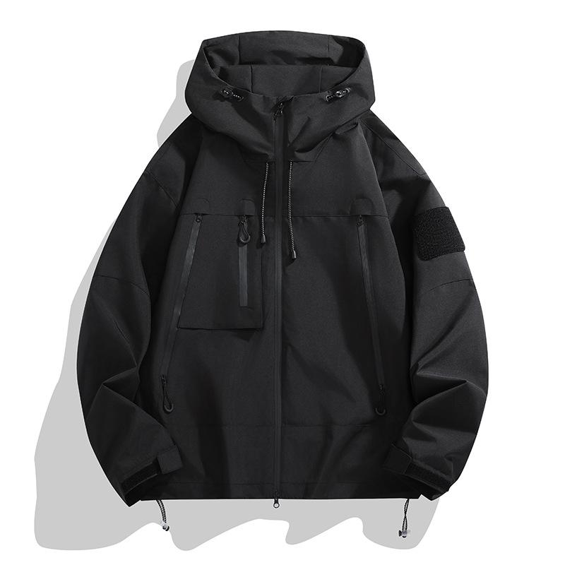 2024 Men's Spring Waterproof Windbreaker with Functional Pockets - New Style