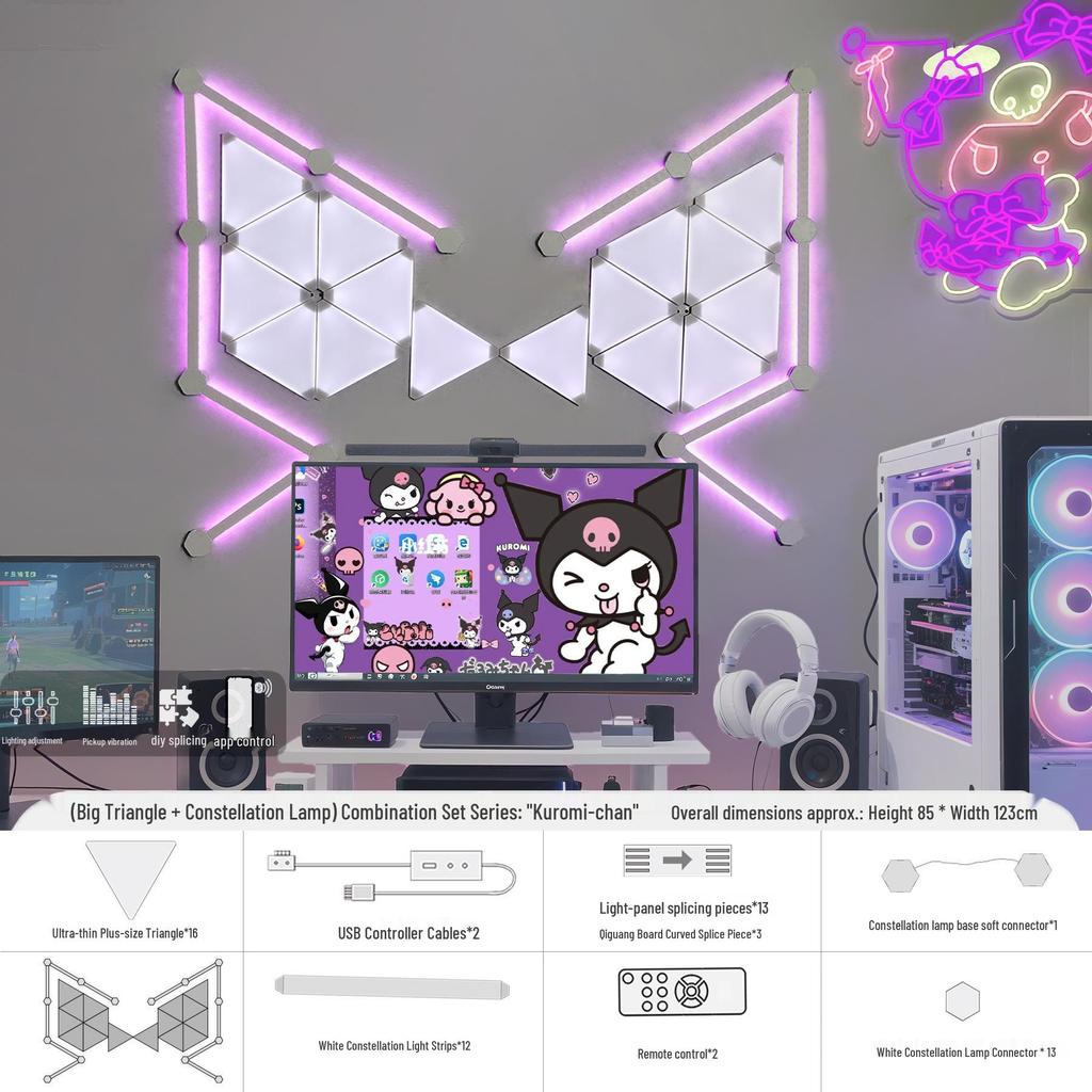Smart RGB Constellation Light Panel: 3D Sound-Reactive Color Lamp for E-Sports, Wall or Bedroom Atmosphere.