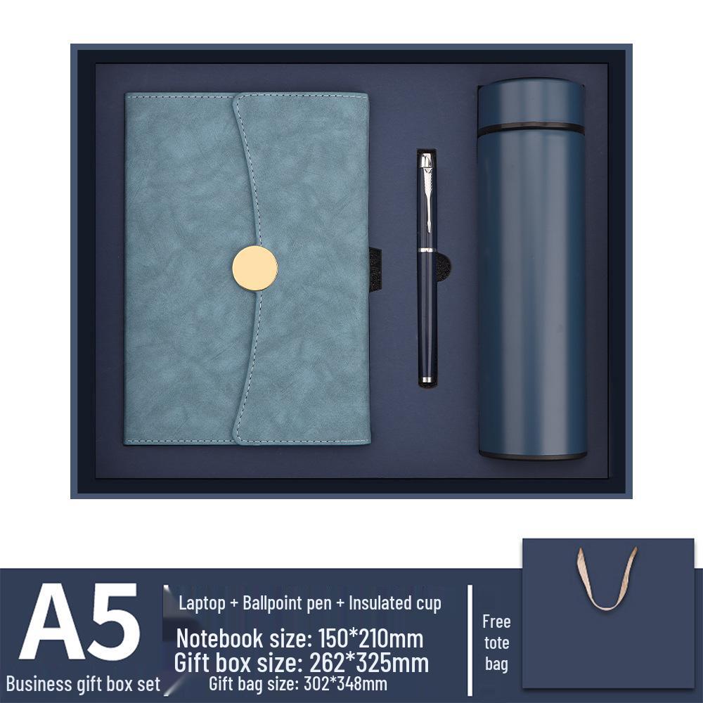 High-Grade Three-Fold Diary Notebook Gift Set with Custom Logo Printing