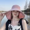 Big brim sun protection hat women's new face cover shawl UV protection summer sun cycling sun hat seaside