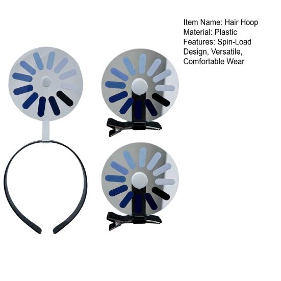 Loading Icon Hairpin Spin-Load Design Hair Hoop Elastic School Uniform Headband Party Hair Accessory