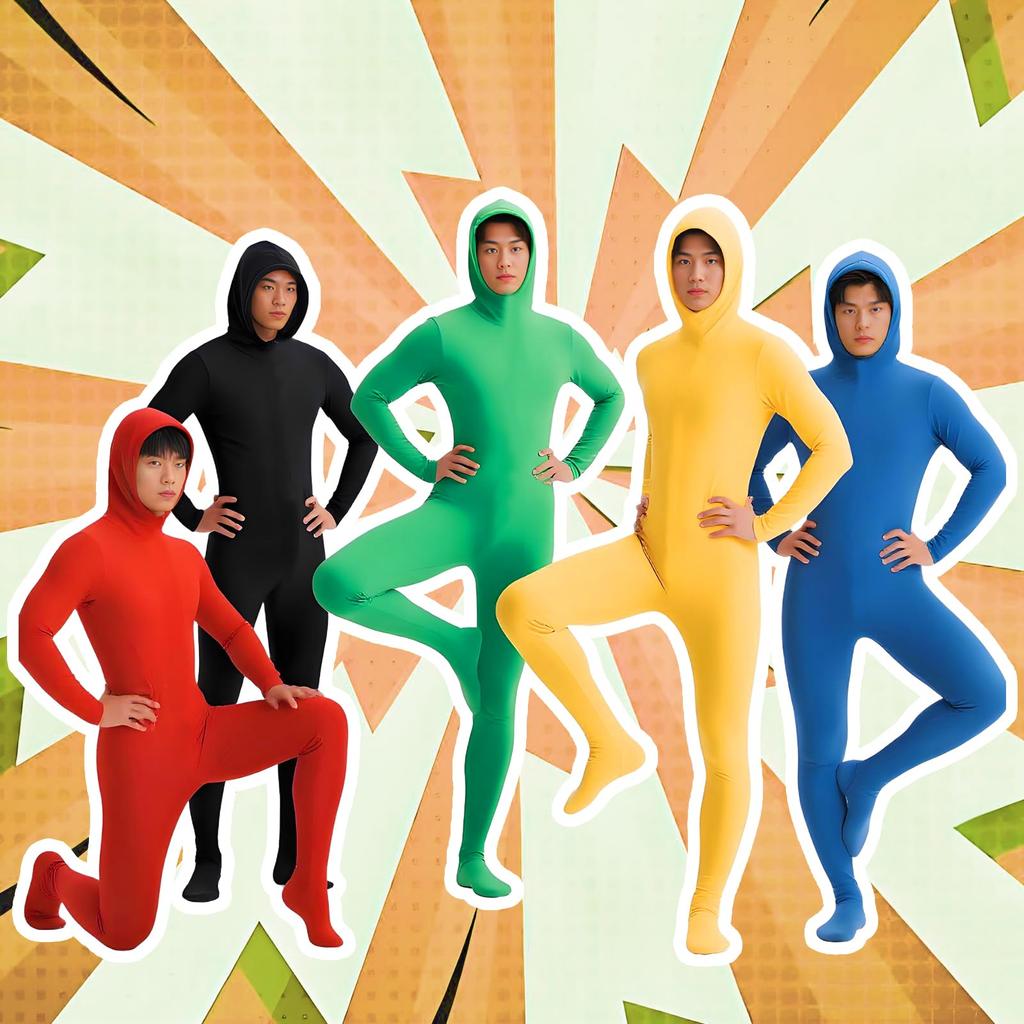 Full Body Zentai Cosplay Suit with Open Full Full Body Zentai Suit for Kids and Plus Back Halloween Yi-gog Face, Coverage, Elastic, Breathable, Soft,