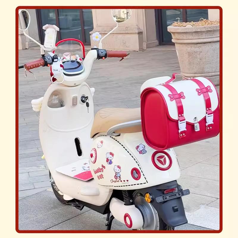 Red KT Decoration Seat Cushion & Pedal Mat Set for Electric Scooter and Battery Car