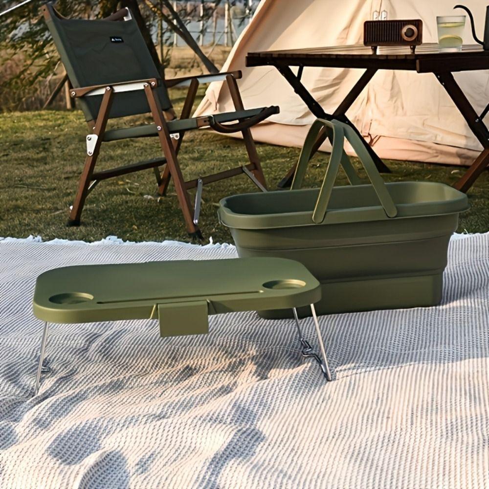 Camping Table Picnic Basket Waterproof Sundries Basket Durable Outdoor Organizer  BBQ