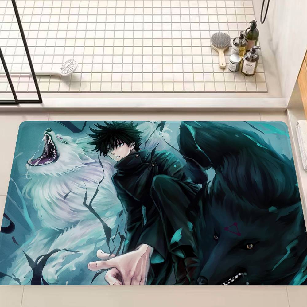 Anime Fushiguro Megumi Jujutsu Kaisen Door Mat Washable Non-Slip Living Room Sofa Chairs Area Mat Kitchen Doormat Area Rug