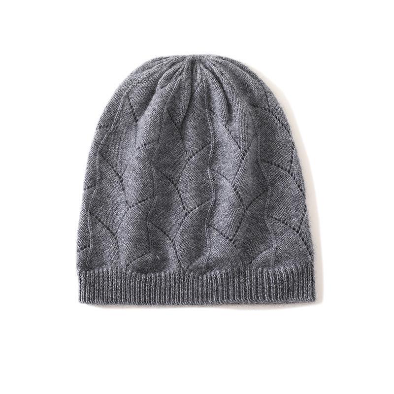Cashmere 2025 High-End Women's Cable Knit Warm Casual Hat for Autumn/Winter