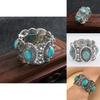 Vintage Turquoise Bracelets Jewelry Set For Female Boho Style Fashion Gift