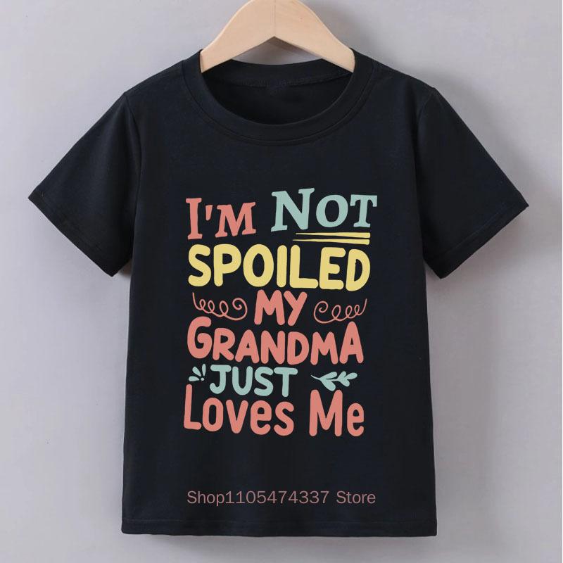 My Grandma Print T-shirts for Boys Girls Summer Children Casual Comfortable Colorful Tops Kids Crew Neck Short Sleeve T-shitrs