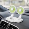 Portable TwoHead Car Fan | 2Speed, Adjustable, with Dual Heads, for Road Trips White