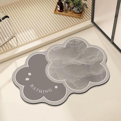 Tapis de sol simple fleur en terre de diatomées salle de bain absorption d'eau de bain antidérapant résistant à la saleté entrée tapis de pied toilettes tapis de salle de bain