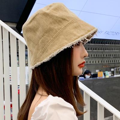 Fashion Vintage Bucket Hat For Women Solid Color Foldable Washed Cotton Wide Brim Sunshade Panama Cap Girls Casual Outdoor Hat