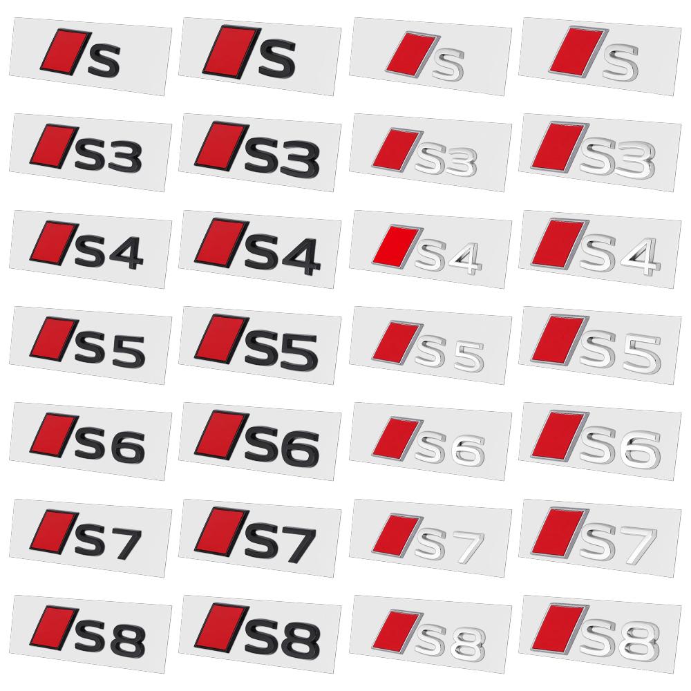 3D Aluminum Car Emblem Rear Trunk Decoration Sticker Tail Badge Decal For kcpn5 S S3 S4 S5 S6 S7 S8 A6 C5 C6 C7 A7 A8 Q3 Q5 Q7 TT
