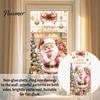 Santa Snowman Elk Stickers Christmas Window Clings, Cute Penguin Reindeer for Holiday Glass Clings Glass, Reusable Static PVC Decal Party Store Decor