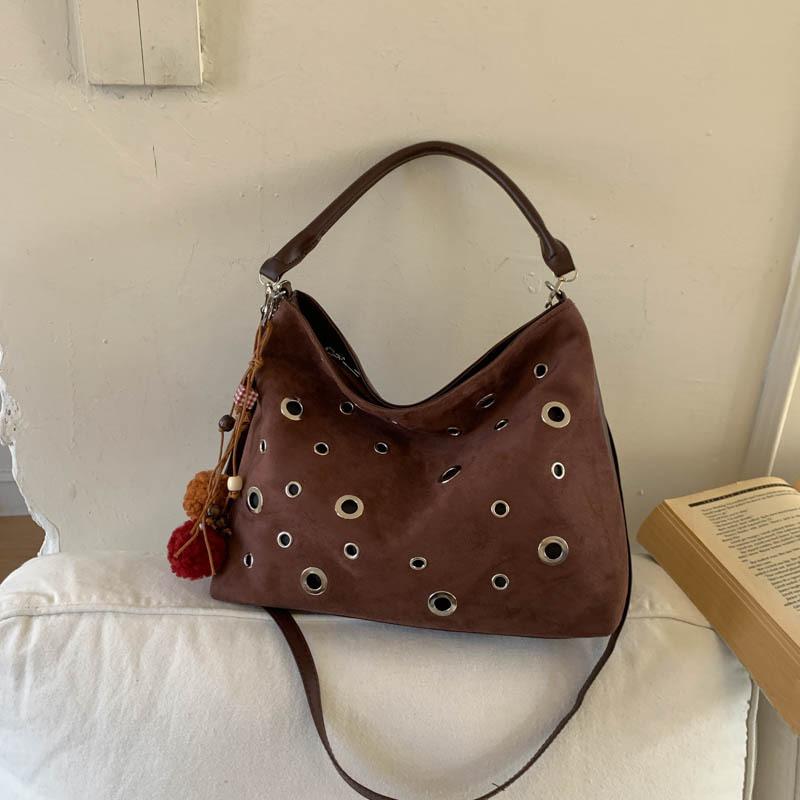 

Personalized, Simple and Fashionable Tote Bag, Large-capacity Single-shoulder Bag, Women s Crossbody Bag With pendant кавовий