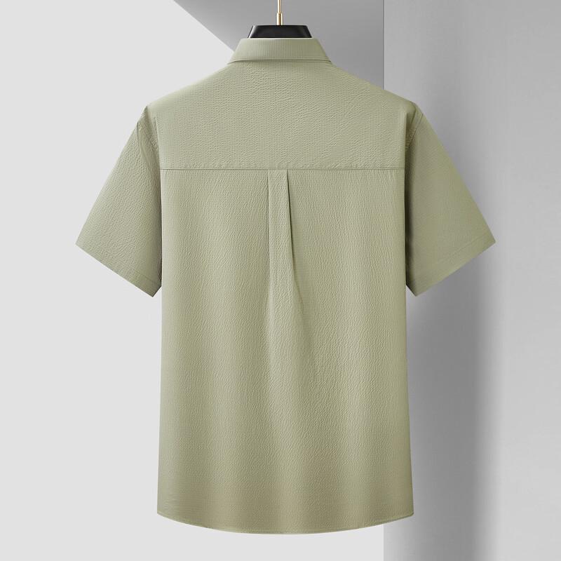 DIBINZE Men's Plus Size Short Sleeve Lapel Shirt