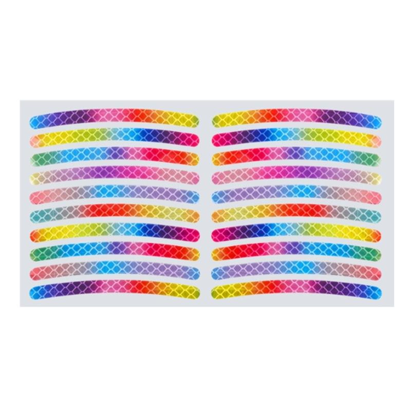 

20 Pcs Strong Reflective Stripe Stickers Universal Car Wheel Hub Reflective Sticker for Car, Truck, Motorcycle, Bicycles 1