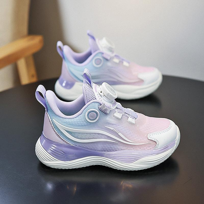 

Boys shoes sneakers 2025 spring and summer new mesh breathable shock absorption rotating buckle girl children s running shoes 40