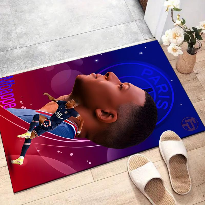 1pc Mbappe6 Design Printed Area Rug Carpet for Bedroom Living Room Home Decor Rugs Mat Non Slip Mat Rug for Bedside