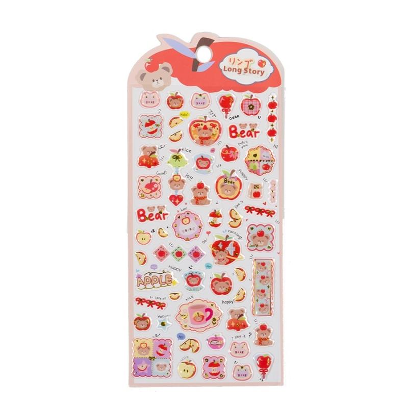 

Kawaii Embossed Three-Dimensional Cartoon Animal Stickers Girl Cute Hand Account Ccd Mobile Phone Case Decoration Decals