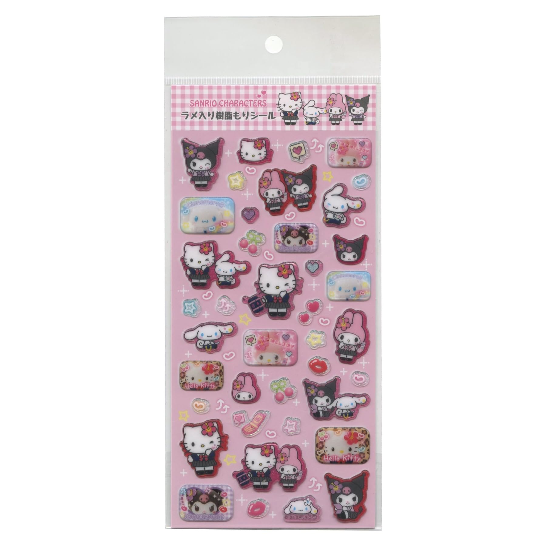 Sanrio Characters Glitter Resin Stickers Heisei [MX Kogal] 001797-53