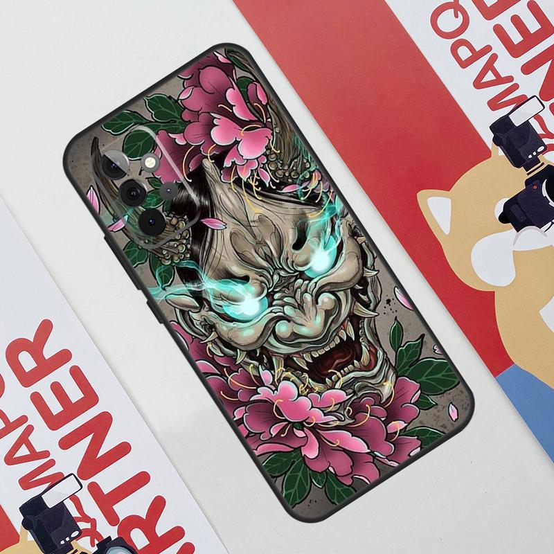 Japanese Oni Hannya Demon Mask Case For Samsung Galaxy A54 A34 A24 A14 A73 A53 A33 A23 A13 A52 A32 A22 A12 A51 A71 Cover