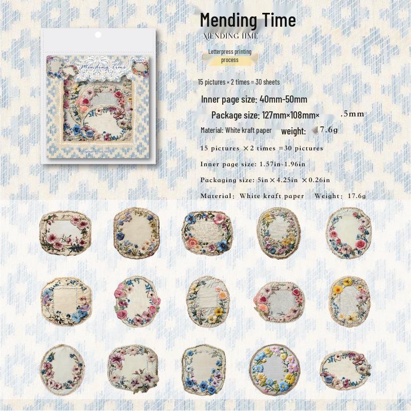 Mò Mò White Kraft Paper Letterpress Stickers: Embossed Story Series for DIY Decorative Planners – 8 Styles