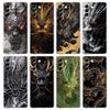 Transparent Cover for Samsung Galaxy S25 S24 S23 S22 S20 S21 FE Ultra Edge S24 S23 S10 Plus 5G Phone Case Golden Chinese Dragon