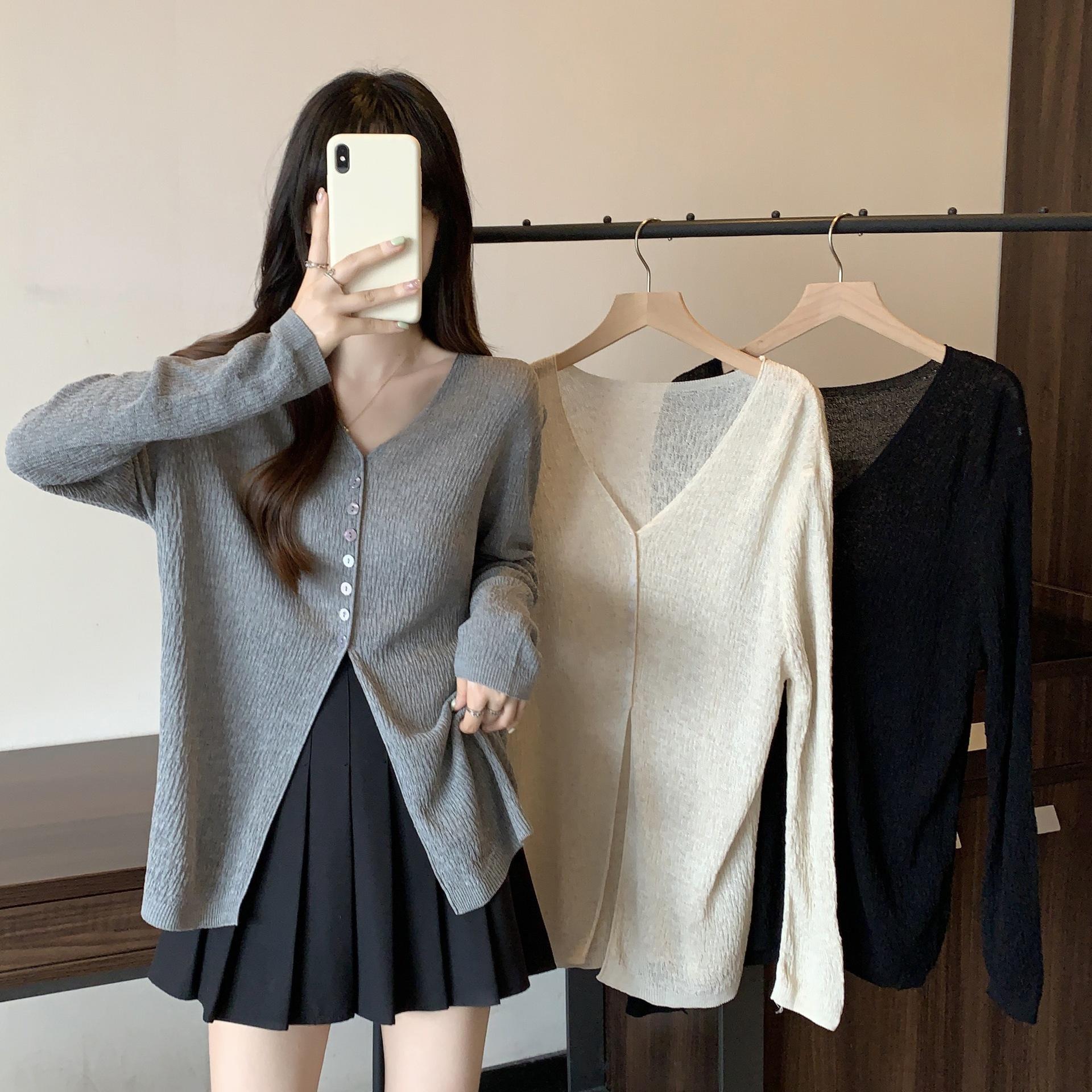 Plus Size Irregular Slit Textured Knit Top - Spring/Summer Women s Fashion L