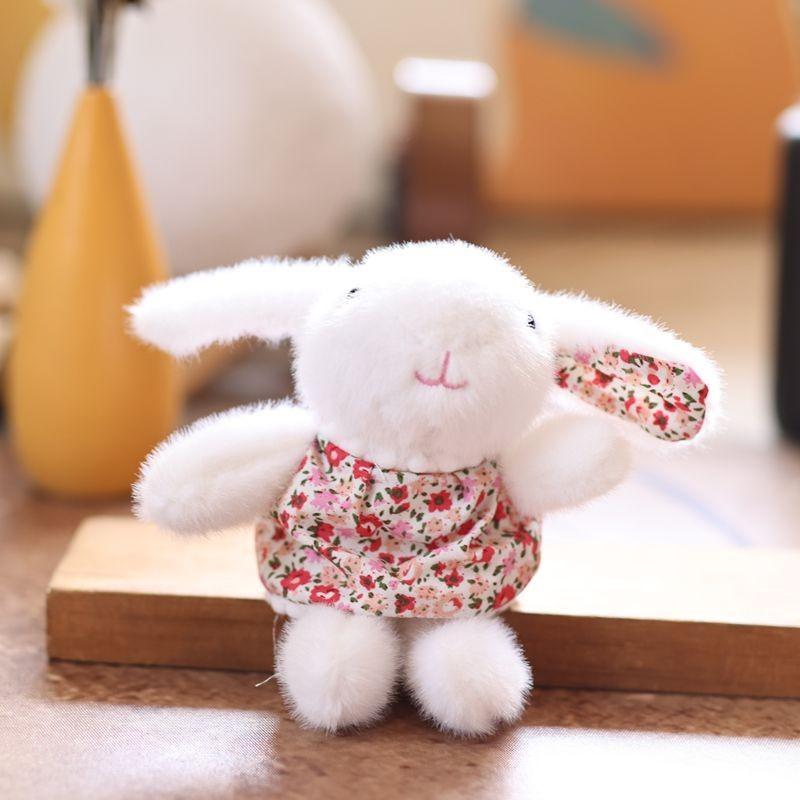 Plush Bunny Keychain With Dot Pattern For Kids And Collectors