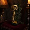 Vintage Metal Style Cemetery Art Gothic Skull Planter for Succulents Pothos, Creative Skeleton Flower Pot with Unique Gift Birthday Spine
