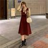 French Retro Temperament Slim Dress Muse Fan Doll Collar Belt First Love Platycodon Dress Fashion Hepburn Style