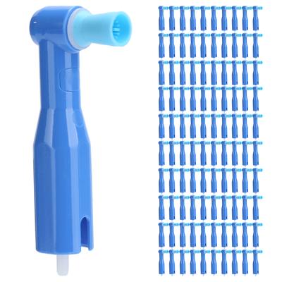 100 stuks doos Wegwerp Tandpolijster Mondelinge Mond Whitening Polijstaccessoire Blauw (Moeilijk