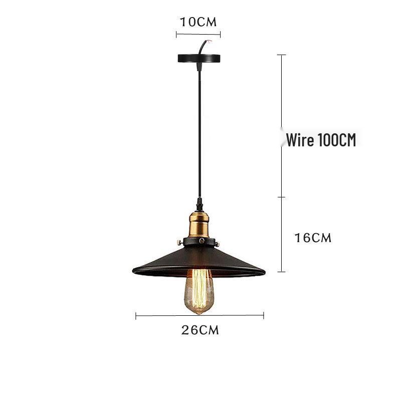 Retro Wrought Iron Single Head Chandelier Pendant for Restaurants, Bars, Cafes, and Stores