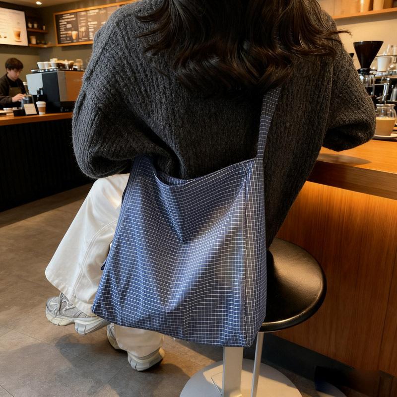 Lazy Commuting Bag, Summer Fashion Bag, Large-capacity Single-shoulder Crossbody Bag, Women's Checkered Underarm Bag