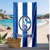 Telo Mare Personalizzato Stampato Schalke 04 FC Logo Calcio Supporto Nome Personalizzato Testo Asciugamano Assorbente Per Sport Viaggio Regalo Speciale