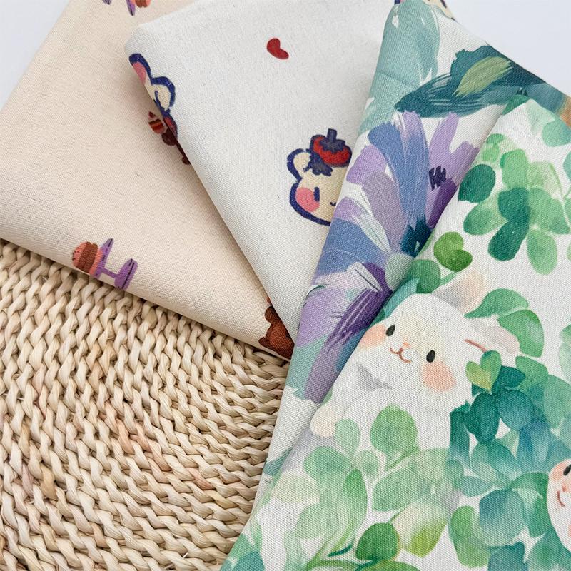 0.5m Encrypt Cotton Linen Children's Day Theme Style Fabric for Tablecloths Door Curtains Decorative Cloth Handmade DIY Fabrics