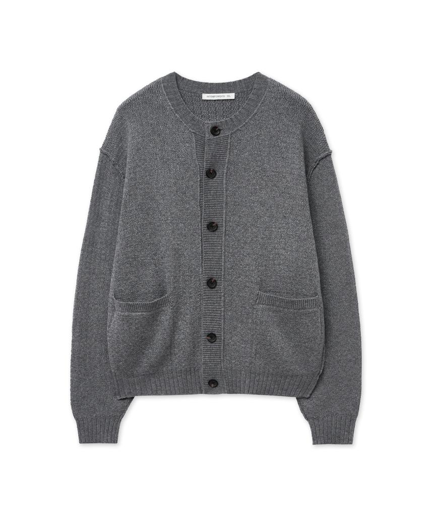 Intempomood Cottage Round Neck Cardigan_Gray